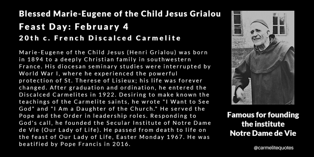 Blessed Marie-Eugene of the Child Jesus Grialou