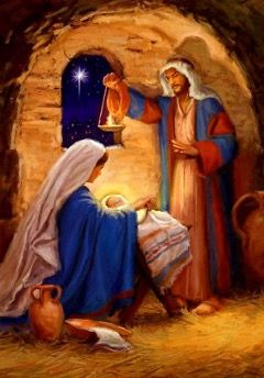 Nativity of Jesus, with Mary & Joseph