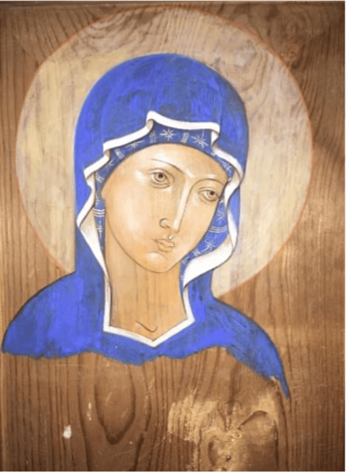 Painting of Our Lady on wood