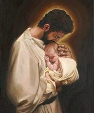 St Joseph carrying infant Jesus