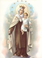 Our Lady of Mt Carmel holding the child Jesus